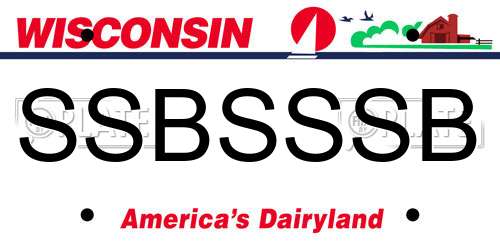 SSBSSSB Wisconsin License Plate