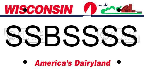 SSBSSSS Wisconsin License Plate
