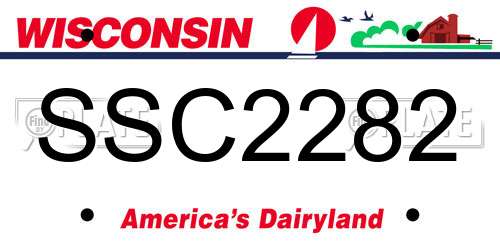 SSC2282 Wisconsin License Plate