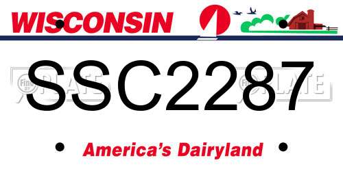 SSC2287 Wisconsin License Plate