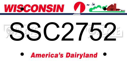 SSC2752 Wisconsin License Plate