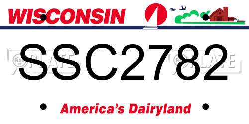 SSC2782 Wisconsin License Plate