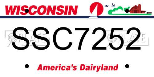 SSC7252 Wisconsin License Plate