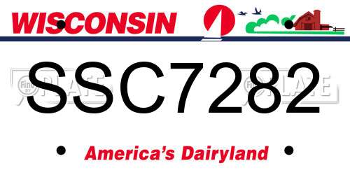SSC7282 Wisconsin License Plate