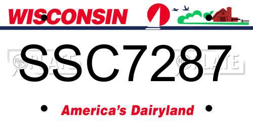 SSC7287 Wisconsin License Plate