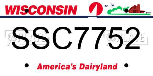 SSC7752 Wisconsin License Plate