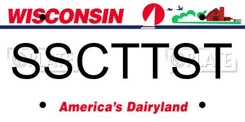 SSCTTST Wisconsin License Plate