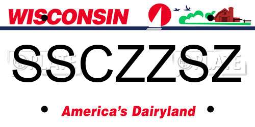 SSCZZSZ Wisconsin License Plate