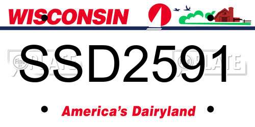 SSD2591 Wisconsin License Plate