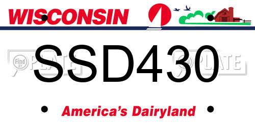 SSD430 Wisconsin License Plate