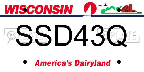 SSD43Q Wisconsin License Plate