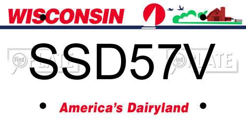 SSD57V Wisconsin License Plate
