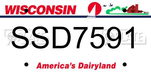 SSD7591 Wisconsin License Plate