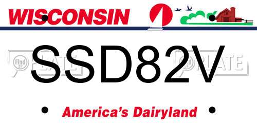 SSD82V Wisconsin License Plate
