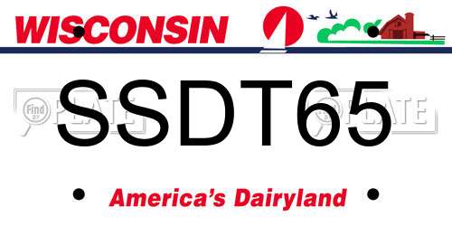 SSDT65 Wisconsin License Plate