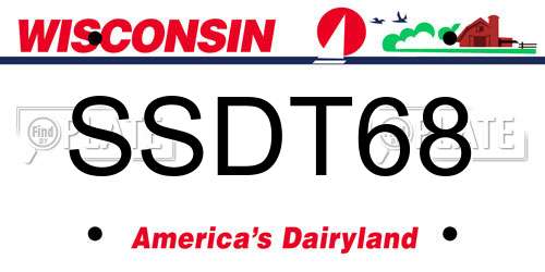 SSDT68 Wisconsin License Plate