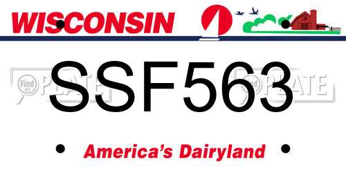 SSF563 Wisconsin License Plate
