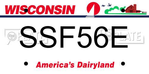 SSF56E Wisconsin License Plate