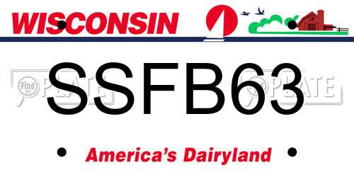 SSFB63 Wisconsin License Plate