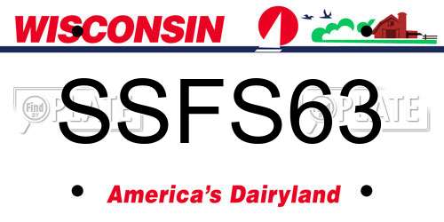 SSFS63 Wisconsin License Plate