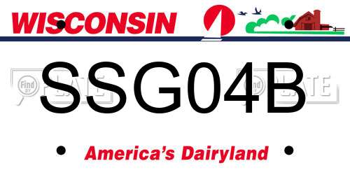 SSG04B Wisconsin License Plate