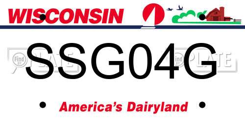 SSG04G Wisconsin License Plate