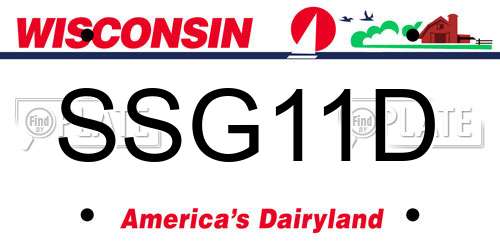 SSG11D Wisconsin License Plate