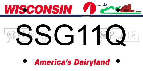 SSG11Q Wisconsin License Plate