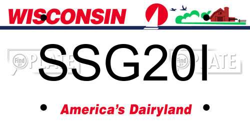 SSG20I Wisconsin License Plate