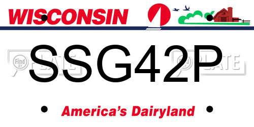 SSG42P Wisconsin License Plate