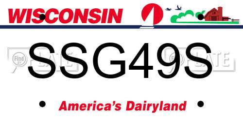 SSG49S Wisconsin License Plate
