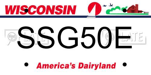 SSG50E Wisconsin License Plate