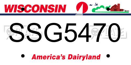 SSG5470 Wisconsin License Plate