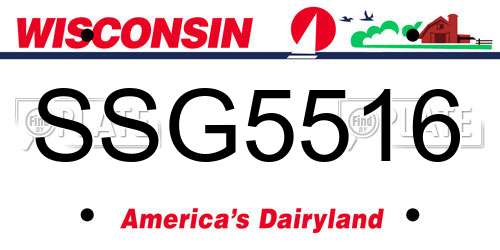 SSG5516 Wisconsin License Plate