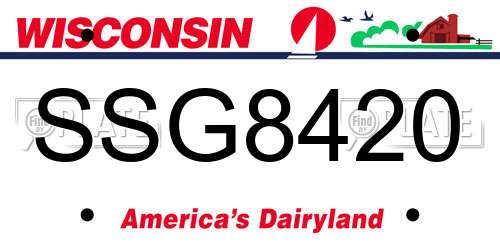 SSG8420 Wisconsin License Plate