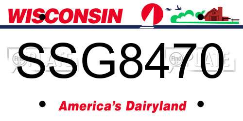 SSG8470 Wisconsin License Plate