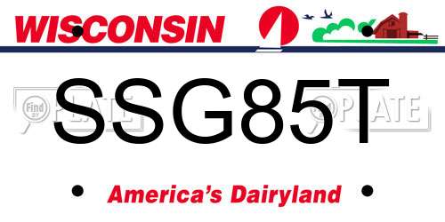 SSG85T Wisconsin License Plate