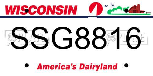 SSG8816 Wisconsin License Plate