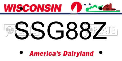 SSG88Z Wisconsin License Plate