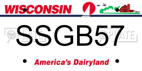 SSGB57 Wisconsin License Plate