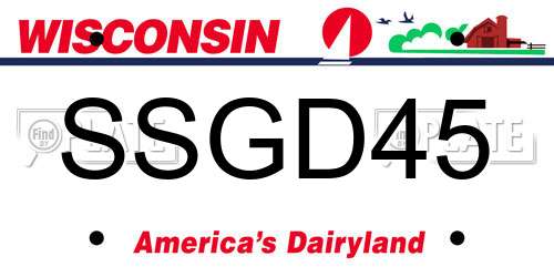 SSGD45 Wisconsin License Plate