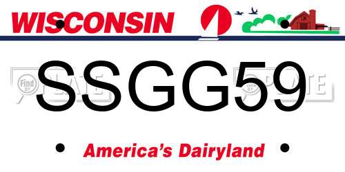 SSGG59 Wisconsin License Plate