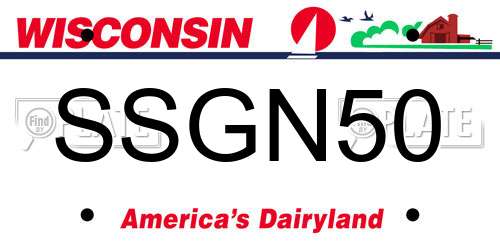 SSGN50 Wisconsin License Plate