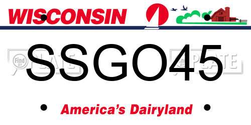 SSGO45 Wisconsin License Plate