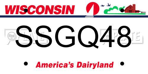 SSGQ48 Wisconsin License Plate