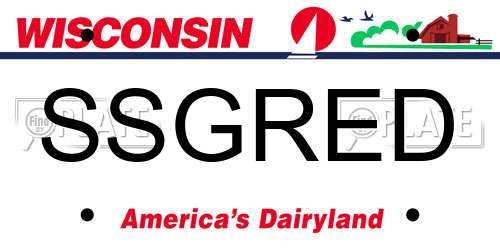 SSGRED Wisconsin License Plate