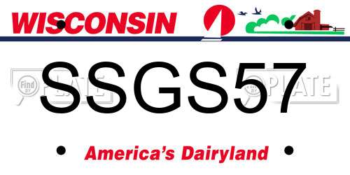 SSGS57 Wisconsin License Plate
