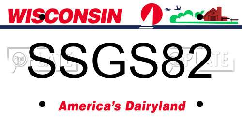 SSGS82 Wisconsin License Plate