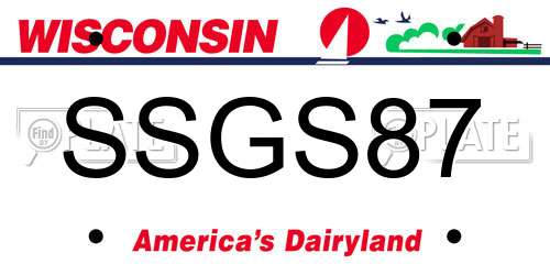 SSGS87 Wisconsin License Plate