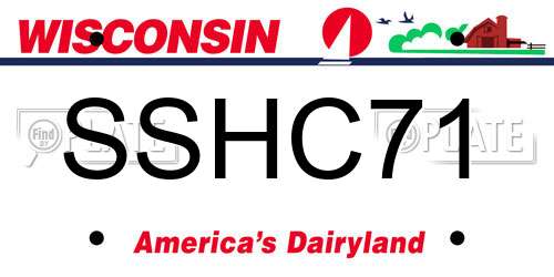 SSHC71 Wisconsin License Plate